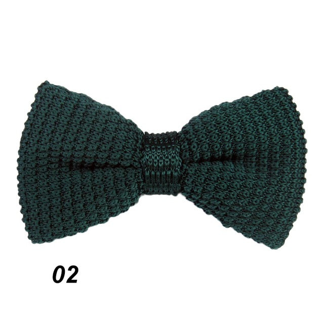 Men Pre Tied Knit Bow Tie Clip On Jacquard Woven Neckties Wedding Party 10 Colors