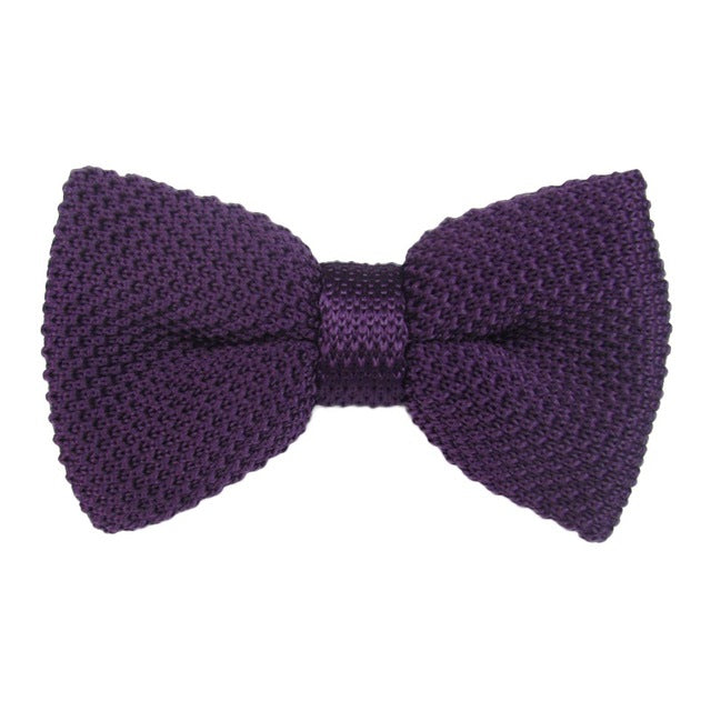 Men Pre Tied Knit Bow Tie Clip On Jacquard Woven Neckties Wedding Party 10 Colors