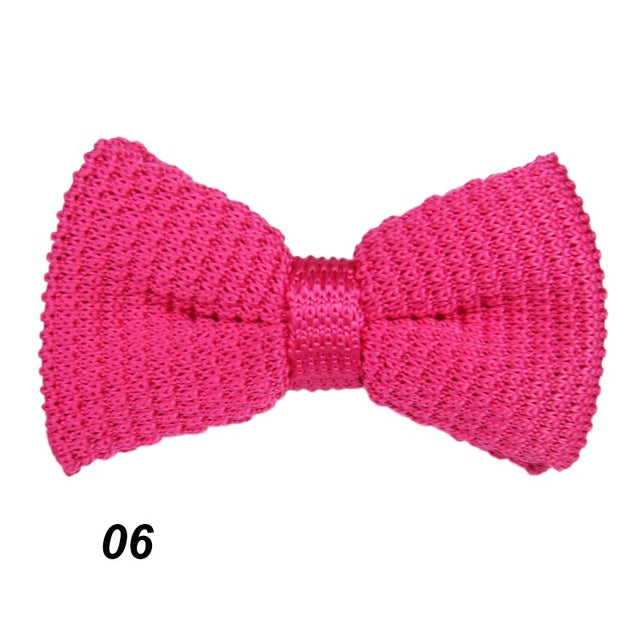 Men Pre Tied Knit Bow Tie Clip On Jacquard Woven Neckties Wedding Party 10 Colors
