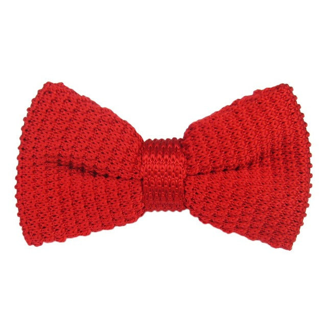 Men Pre Tied Knit Bow Tie Clip On Jacquard Woven Neckties Wedding Party 10 Colors