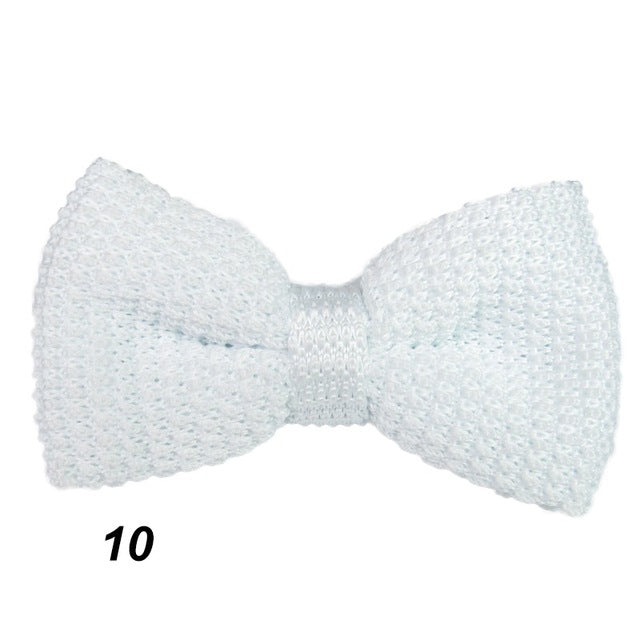 Men Pre Tied Knit Bow Tie Clip On Jacquard Woven Neckties Wedding Party 10 Colors